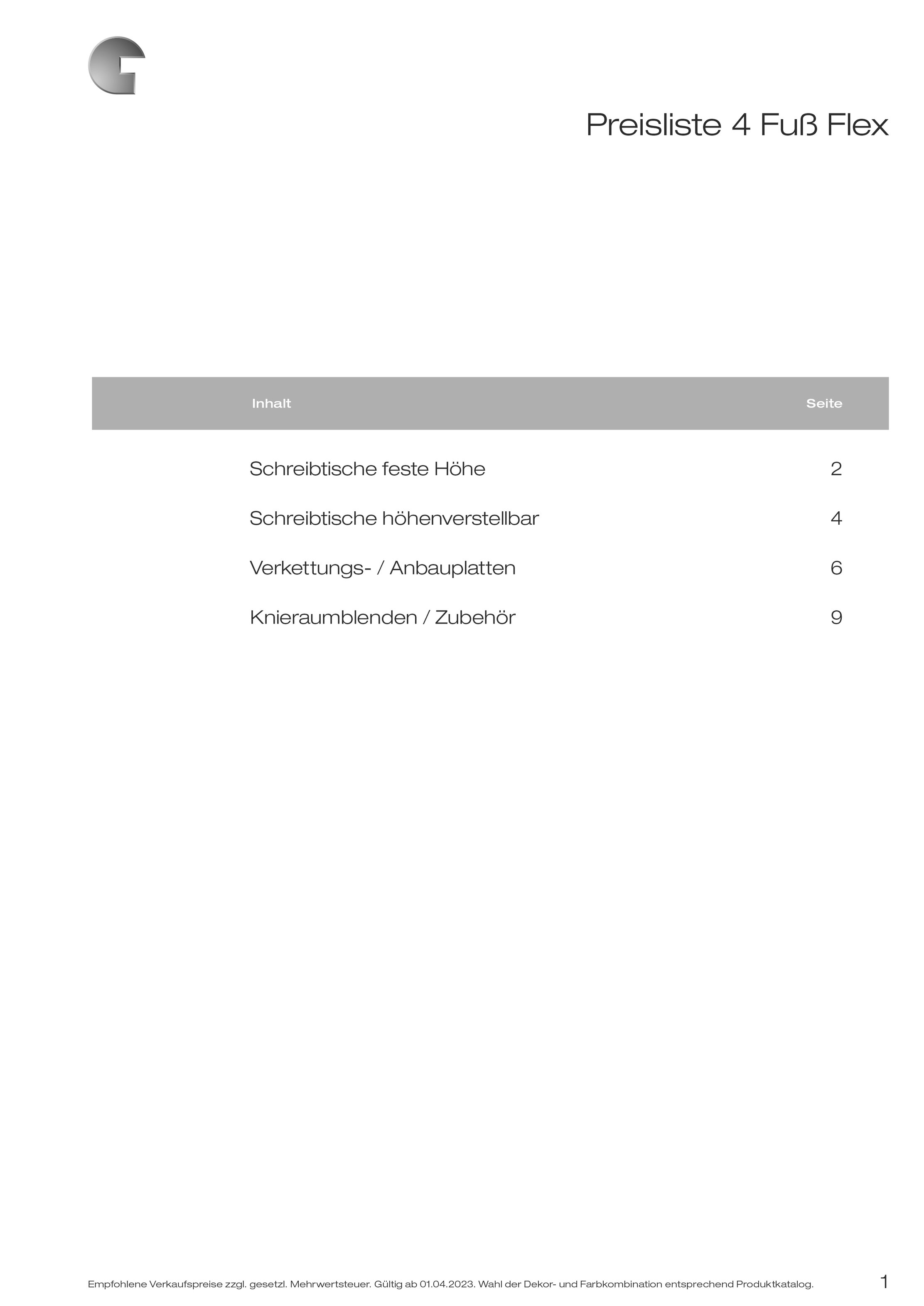 GERAMÖBEL_Preisliste_4_Fuß_Flex