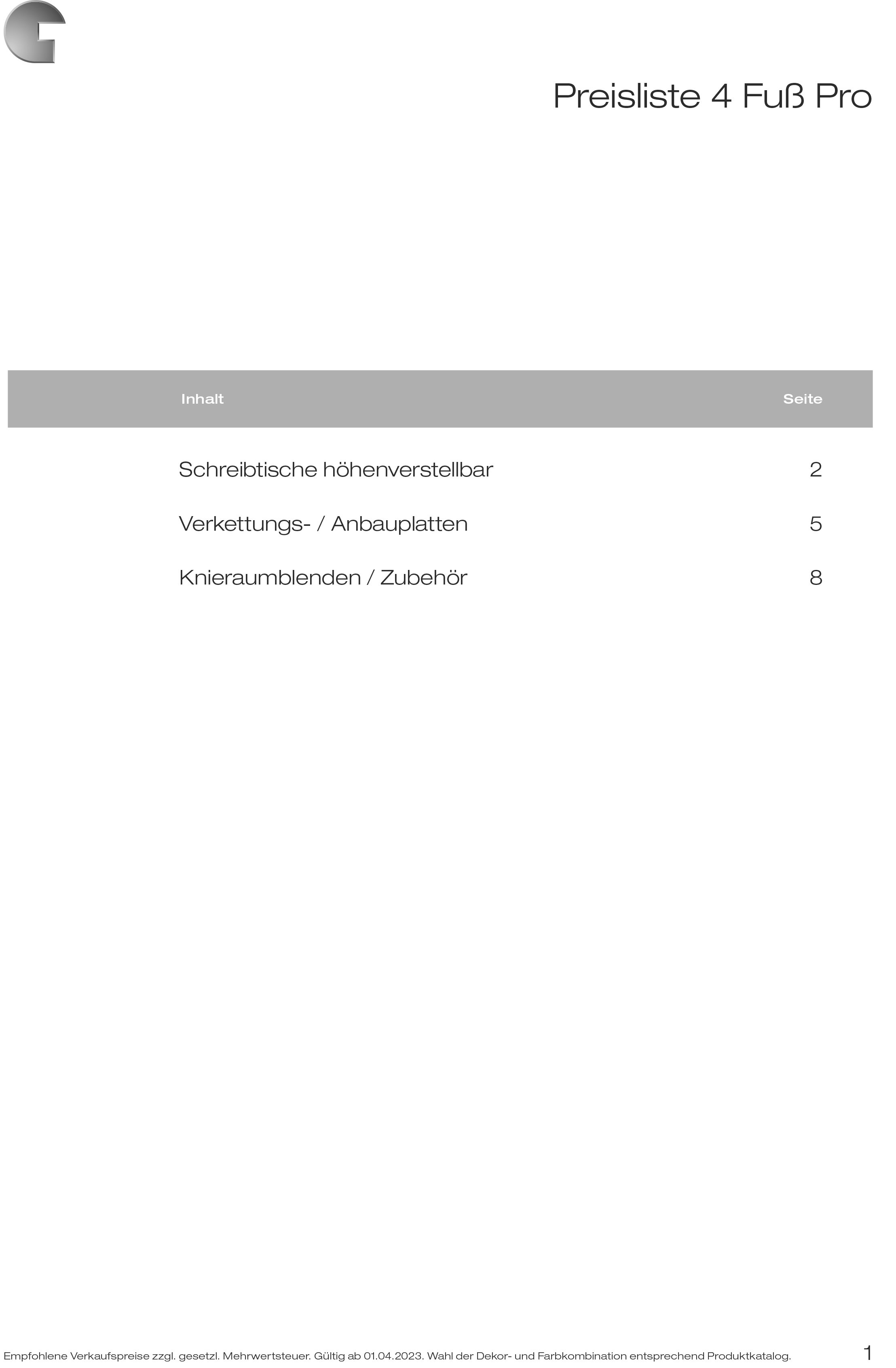 GERAMÖBEL_Preisliste_4_Fuß_Pro
