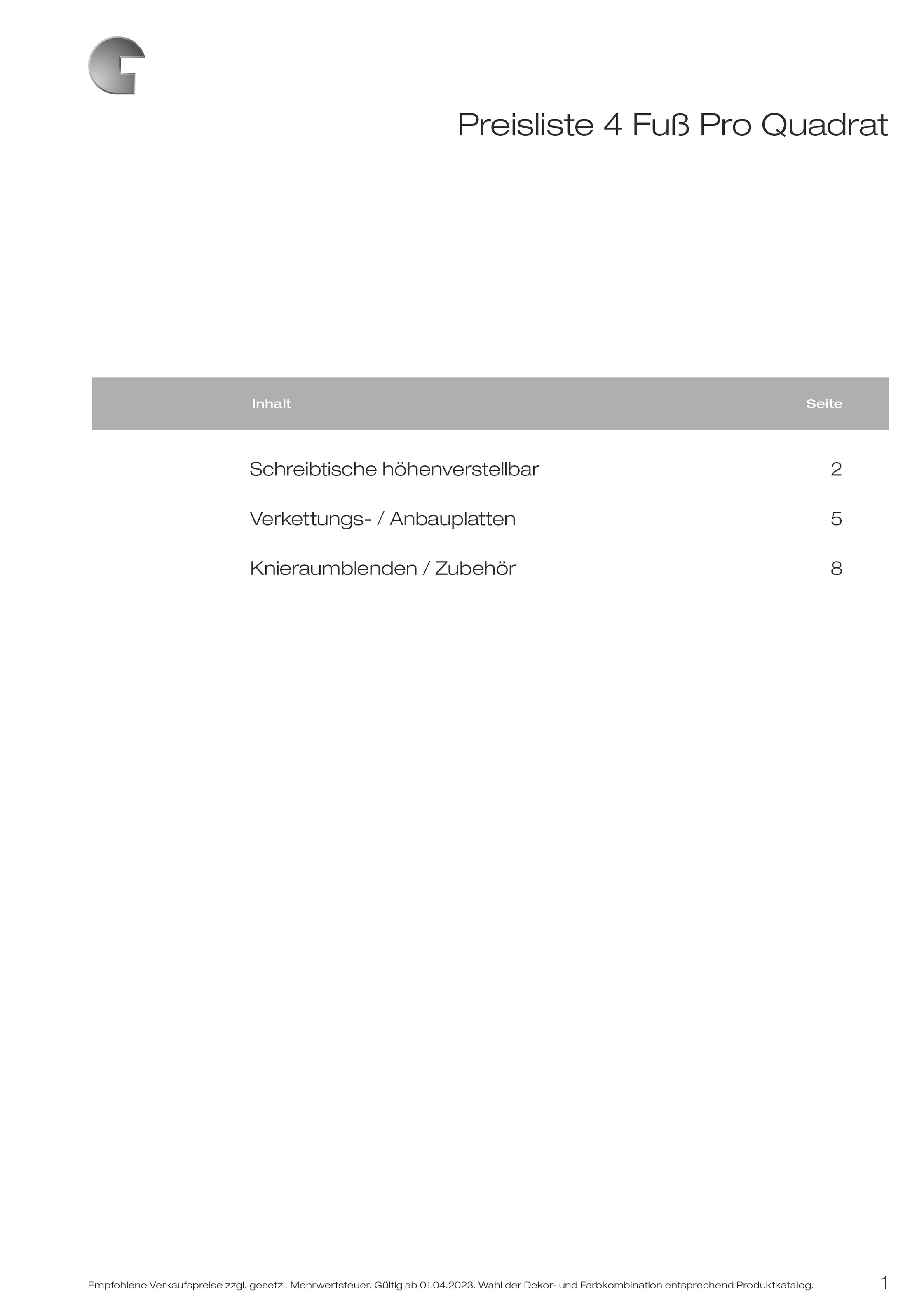 GERAMÖBEL_Preisliste_4_Fuß_Pro_Quadratrohr
