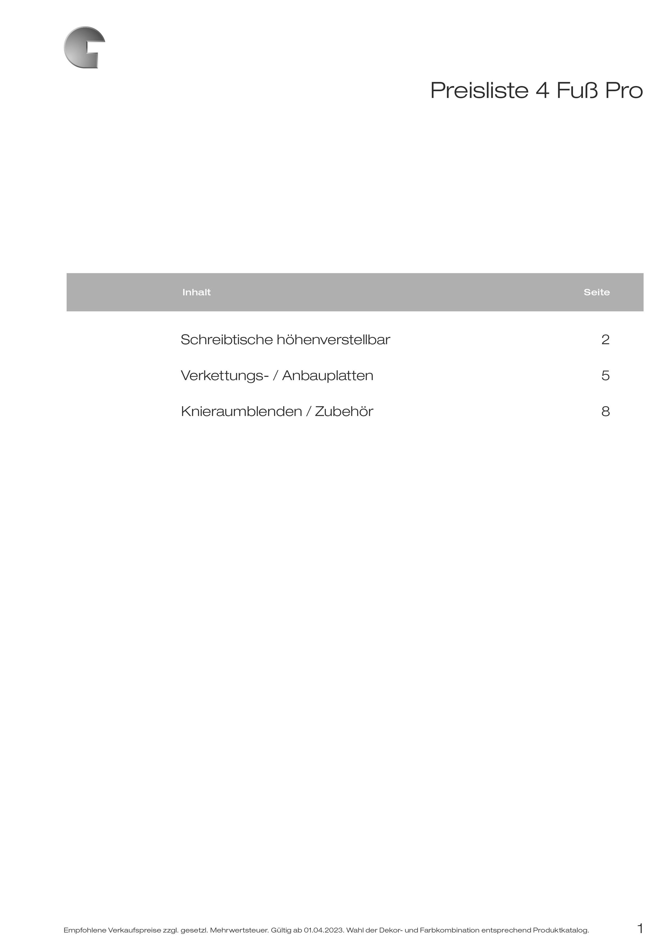GERAMÖBEL_Preisliste_C_Fuß_Pro