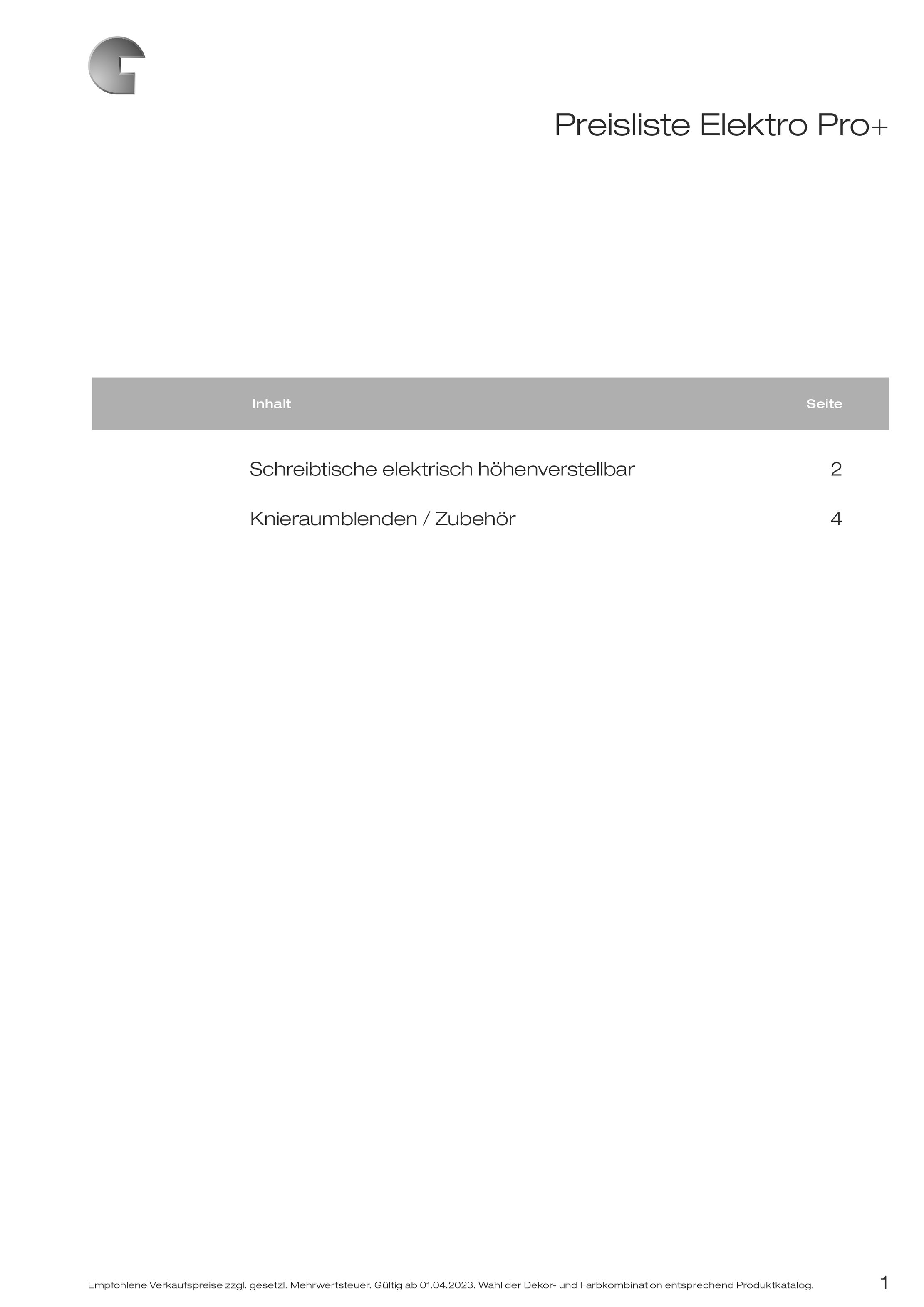GERAMÖBEL_Preisliste_Elektro_Pro